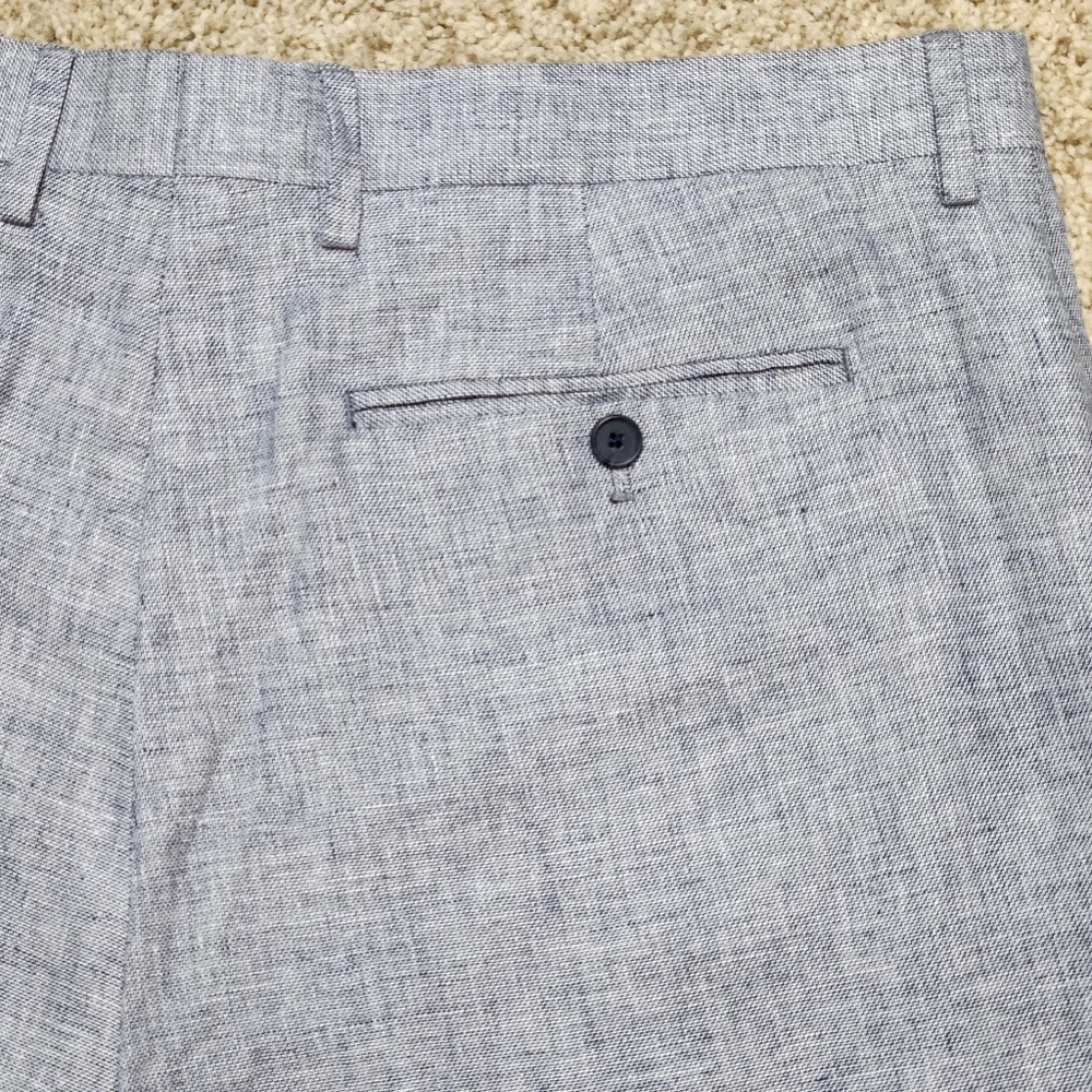Banana Republic Standard Fit Linen Blend Trousers Size 36x32 Color Med Blue